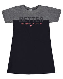 VESTIDO INFANTIL BICOLOR BETTER TOGETHER EM ALGODÃO MALWEE KIDS
