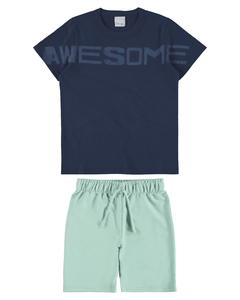 CONJUNTO INFANTIL MENINO AWESOME EM MOLETINHO MALWEE KIDS
