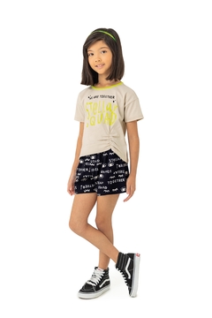 CONJUNTO INFANTIL MENINA STELLAR SQUAD EM MALHA MALWEE KIDS OFF WHITE