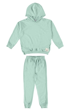 CONJUNTO INFANTIL UNISSEX COM CAPUZ EM MOLETOM DESFIBRADO MALWEE KIDS