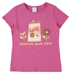 BLUSA INFANTIL MENINA EM ALGODÃO MALWEE KIDS ROSA