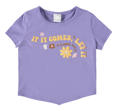 BLUSA INFANTIL MENINA LET IT EM ALGODÃO MALWEE KIDS ROXO