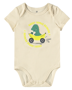BODY BEBÊ ESTAMPA DINO EM ALGODÃO MALWEE KIDS OFF WHITE