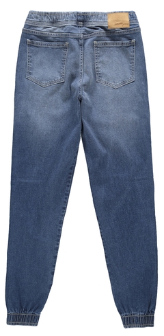 CALÇA MENINO JOGGER CADARÇO FRONTAL EM JEANS 100% ALGODÃO MALWEE KIDS AZUL - comprar online