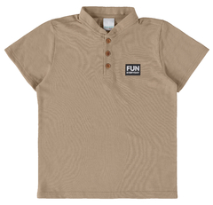 CAMISETA INFANTIL MENINO COM PEITILHO EM PIQUÊ RAJADO MALWEE KIDS