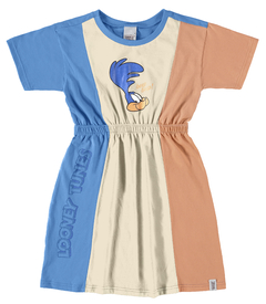 VESTIDO INFANTIL PAPA-LÉGUAS LOONEY TUNES® EM ALGODÃO MALWEE KIDS AZUL