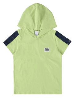 CAMISETA INFANTIL MENINO COM CAPUZ EM ALGODÃO MALWEE KIDS VERDE - comprar online