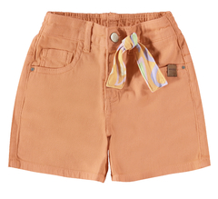 SHORTS INFANTIL MENINA COM FAIXA EM SARJA COM ELASTANO MALWEE KIDS LARANJA