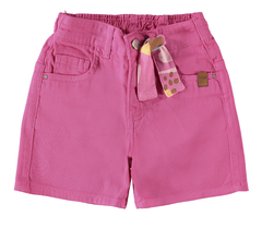 SHORTS INFANTIL MENINA COM FAIXA EM SARJA COM ELASTANO MALWEE KIDS PINK