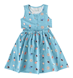 VESTIDO INFANTIL FRUTAS MALWEE KIDS AZUL - comprar online