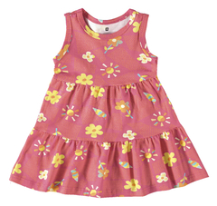 VESTIDO INFANTIL ESTAMPADO DECOTE REDONDO EM ALGODÃO MALWEE KIDS