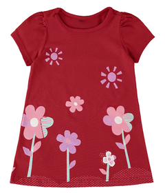 VESTIDO INFANTIL ESTAMPADO DECOTE REDONDO EM ALGODÃO MALWEE KIDS VERMELHO