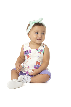 CONJUNTO INFANTIL MENINA REGATA EM ALGODÃO MALWEE KIDS OFF WHITE - comprar online
