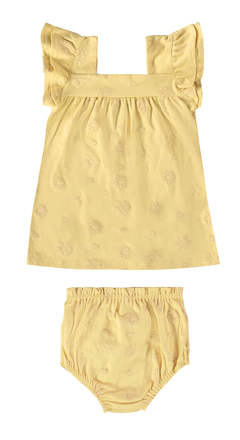 CONJUNTO INFANTIL MENINA MANGA BABADO EM ALGODÃO MALWEE KIDS