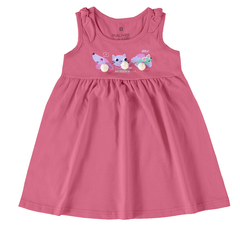 VESTIDO INFANTIL ESTAMPADO DECOTE REDONDO EM ALGODÃO MALWEE KIDS