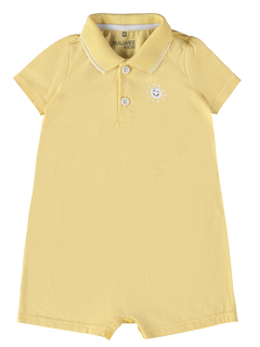 MACACÃO INFANTIL MENINO BÁSICO EM MEIA MALHA MALWEE KIDS AMARELO