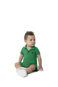 MACACÃO INFANTIL MENINO BÁSICO EM MEIA MALHA MALWEE KIDS VERDE - comprar online