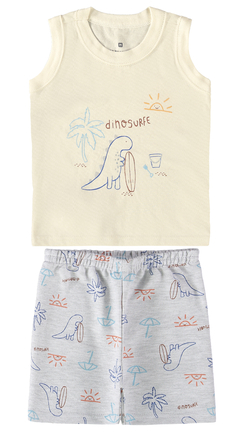 CONJUNTO INFANTIL MENINO EM MOLETINHO MALWEE KIDS OFF WHITE