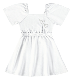 VESTIDO INFANTIL EM PIQUET STRETCH MALWEE KIDS BRANCO