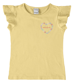 BLUSA INFANTIL MENINA TECIDO LAISE EM ALGODÃO MALWEE KIDS AMARELO
