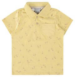 CAMISA POLO INFANTIL MENINO MICRO ESTAMPA EM ALGODÃO MALWEE KIDS AMARELO