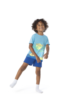 PIJAMA INFANTIL MENINO ESTAMPADO EM ALGODÃO MALWEE KIDS