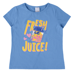 BLUSA INFANTIL MENINA DECOTE REDONDO EM MALHA UV50+ MALWEE KIDS AZUL