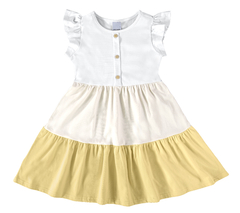 VESTIDO INFANTIL MANGA EVASÊ EM ALGODÃO MALWEE KIDS BRANCO