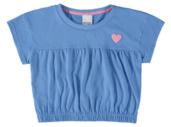 BLUSA INFANTIL MENINA CROPPED EM MALHA ALGODÃO MALWEE KIDS AZUL