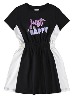 VESTIDO INFANTIL ESTAMPADO EM ALGODÃO MALWEE KIDS PRETO
