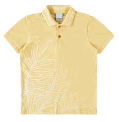 CAMISA POLO INFANTIL MENINO EM PIQUÊ STRETCH MALWEE KIDS AMARELO