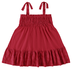 VESTIDO INFANTIL ALÇAS FINAS EM ALGODÃO MALWEE KIDS VERMELHO - comprar online