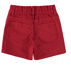 SHORTS INFANTIL MENINA COM FAIXA EM SARJA COM ELASTANO MALWEE KIDS VERMELHO - comprar online