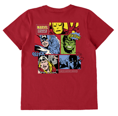 CAMISETA INFANTIL MENINO MANGA CURTA CAPITÃO AMÉRICA AVENGERS® EM ALGODÃO MALWEE KIDS VERMELHO - comprar online