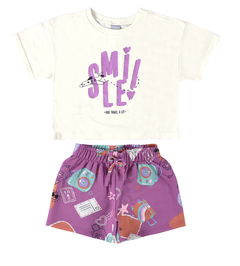 CONJUNTO INFANTIL MENINA SPLASH EM ALGODÃO MALWEE KIDS