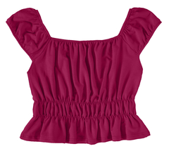 BLUSA INFANTIL MENINA CROPPED EM MALHA VISCOSE MALWEE KIDS ROSA - comprar online