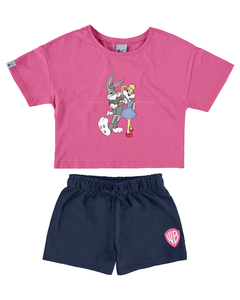 CONJUNTO INFANTIL MENINA LOONEY TUNES® EM ALGODÃO MALWEE KIDS ROSA
