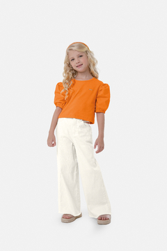 Blusa Menina Manga Bufante Em Algodão Carinhoso - comprar online