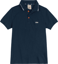 Camisa Polo Menino Peitilho Frontal Em Algodão Carinhoso