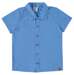 CAMISA INFANTIL MENINO MANGA CURTA EM PIQUÊ RAJADO MALWEE KIDS