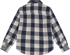 CAMISA MENINO BOLSO PEITORAL EM XADREZ FLANELADO - CARINHOSO AZUL - comprar online