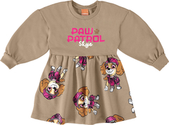 VESTIDO INFANTIL PATRULHA CANINA® EM MOLETOM FLANELADO MALWEE KIDS MARROM - comprar online