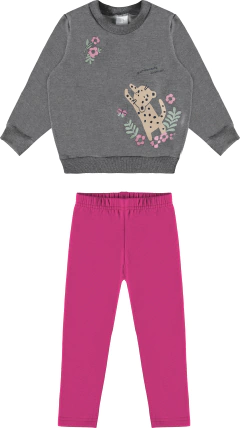 CONJUNTO INFANTIL MENINA PASSEIO MUITO MAIS SABOROSO! EM MOLETOM MALWEE KIDS
