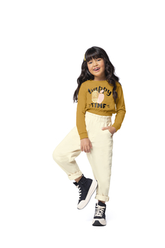 BLUSA INFANTIL MENINA HAPPY TIME EM ALGODÃO MALWEE KIDS AMARELO