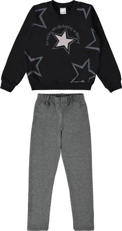 CONJUNTO INFANTIL MENINA BLUSÃO EM MOLETOM FLANELADO MALWEE KIDS