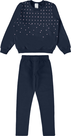 CONJUNTO INFANTIL MENINA BLUSÃO EM MOLETOM FLANELADO MALWEE KIDS