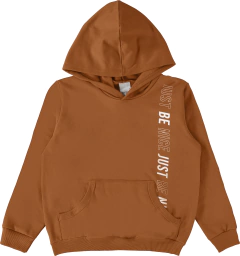 BLUSÃO INFANTIL MENINO JUST BE NICE EM MOLETOM FLANELADO MALWEE KIDS MARROM - comprar online