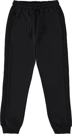 CALÇA INFANTIL MENINO JOGGER EM MOLETOM FLANELADO MALWEE KIDS PRETO