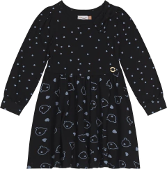 VESTIDO MENINA ESTAMPA URSO EM MALHA ALGODÃO - CARINHOSO PRETO - comprar online
