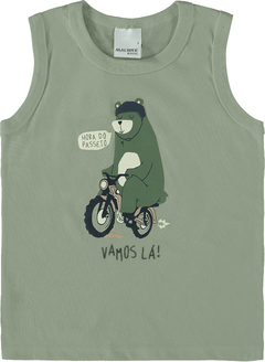 REGATA INFANTIL MENINO EM ALGODÃO MALWEE KIDS VERDE